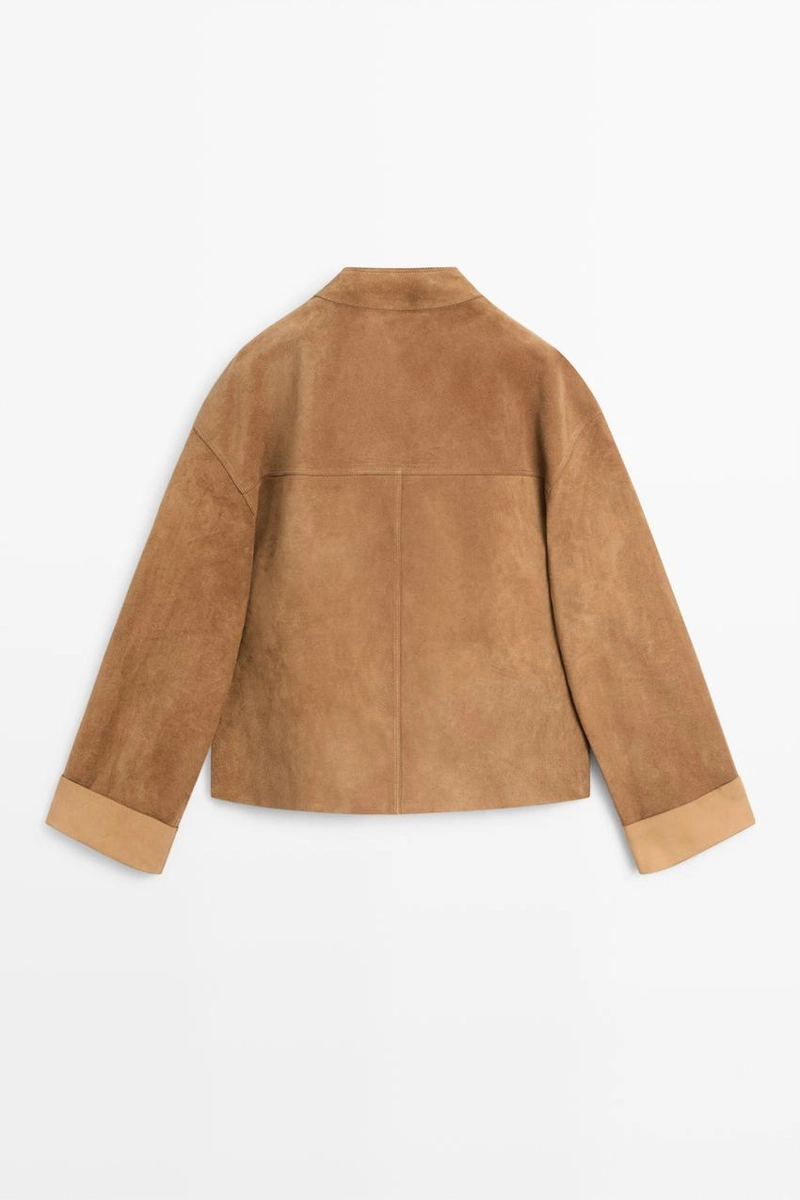 Куртка из замши с двойным покроем