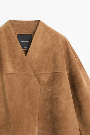 Куртка из замши с двойным покроем- Заказать в России