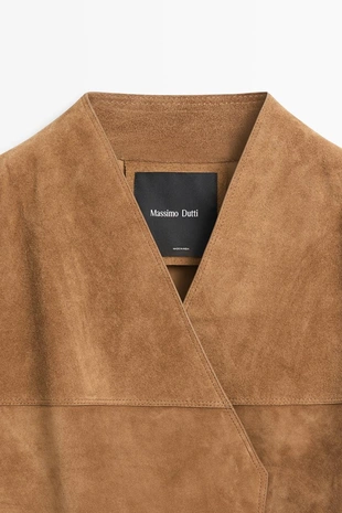 Куртка из замши с двойным покроем- Заказать в России