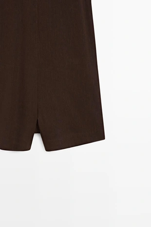 Купить Massimo Dutti Платье-комбинезон из льна с плиссированной юбкой