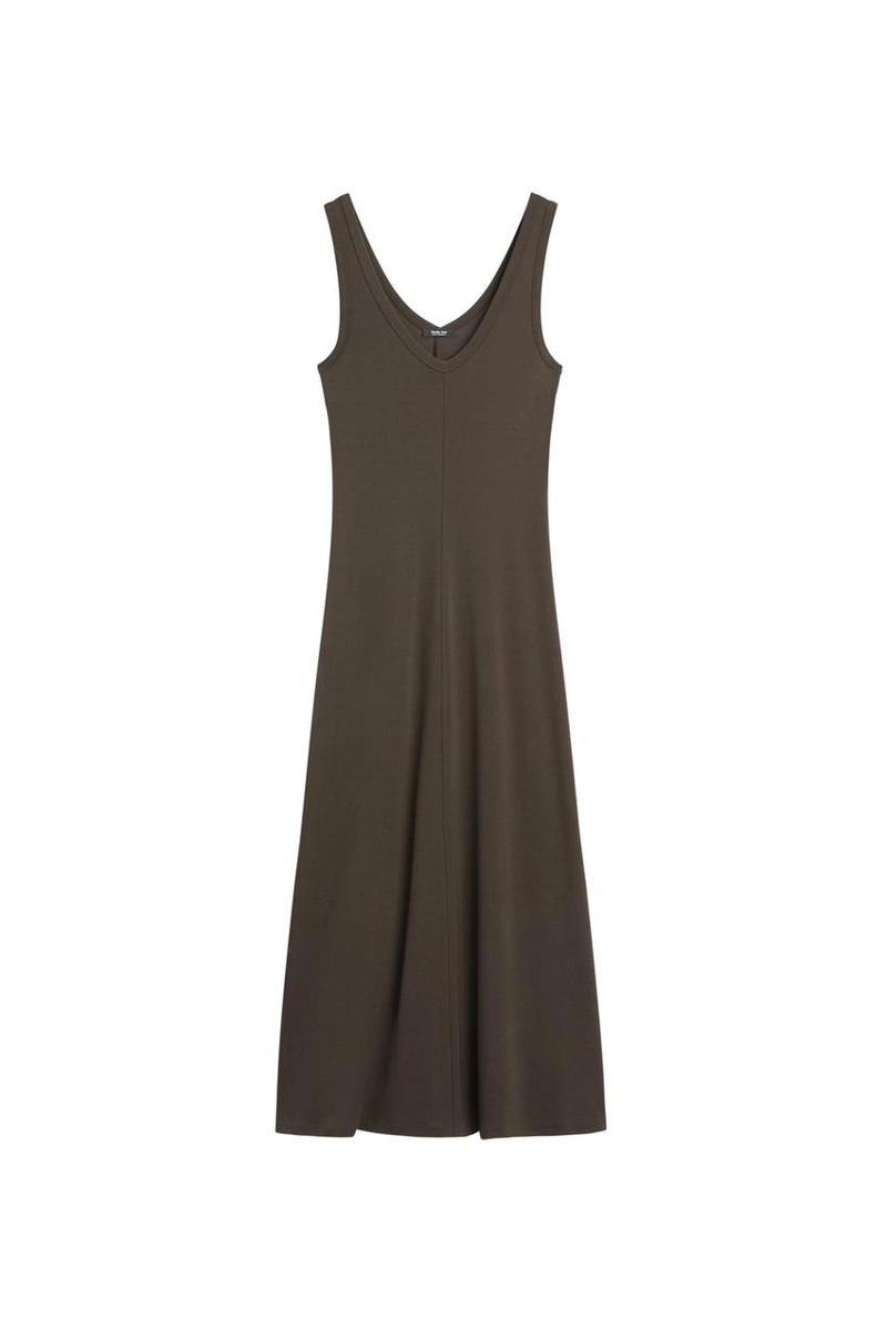 Платье миди с деталями центрального шва