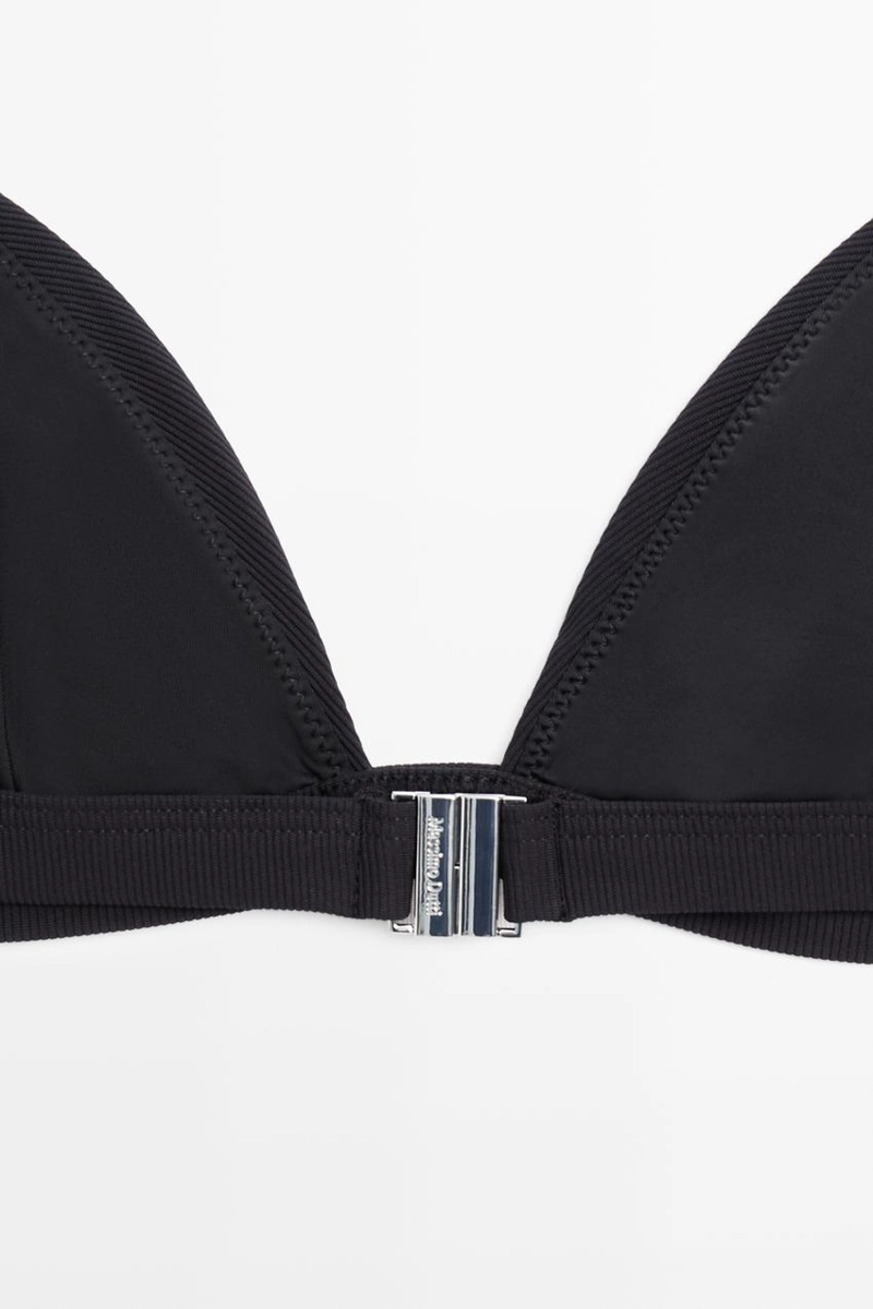 Бикини с гладкой текстурой и металлической застёжкой massimo dutti