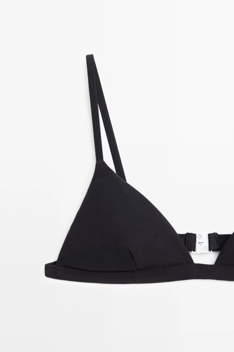 Бикини с гладкой текстурой и металлической застёжкой massimo dutti