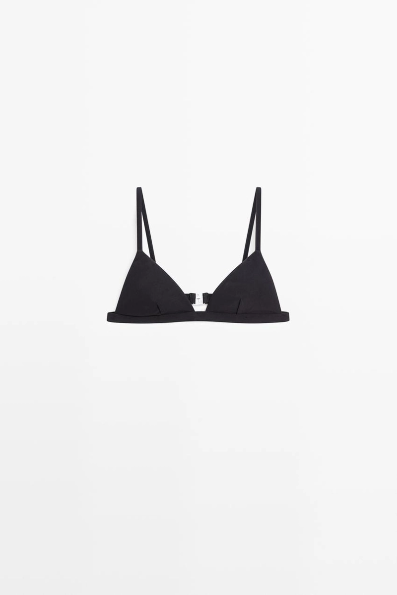 Бикини с гладкой текстурой и металлической застёжкой massimo dutti