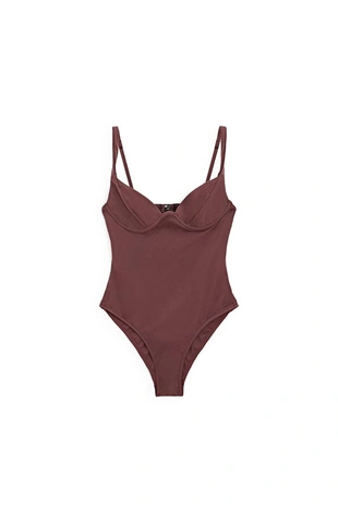 Купальник с поролоновыми чашечками и широкими лямками- Заказать в России