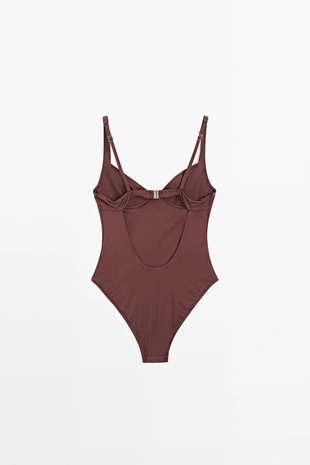 Купальник с поролоновыми чашечками и широкими лямками- Заказать в России