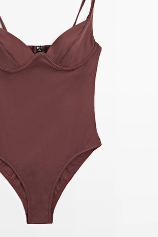 Купальник с поролоновыми чашечками и широкими лямками- Заказать в России