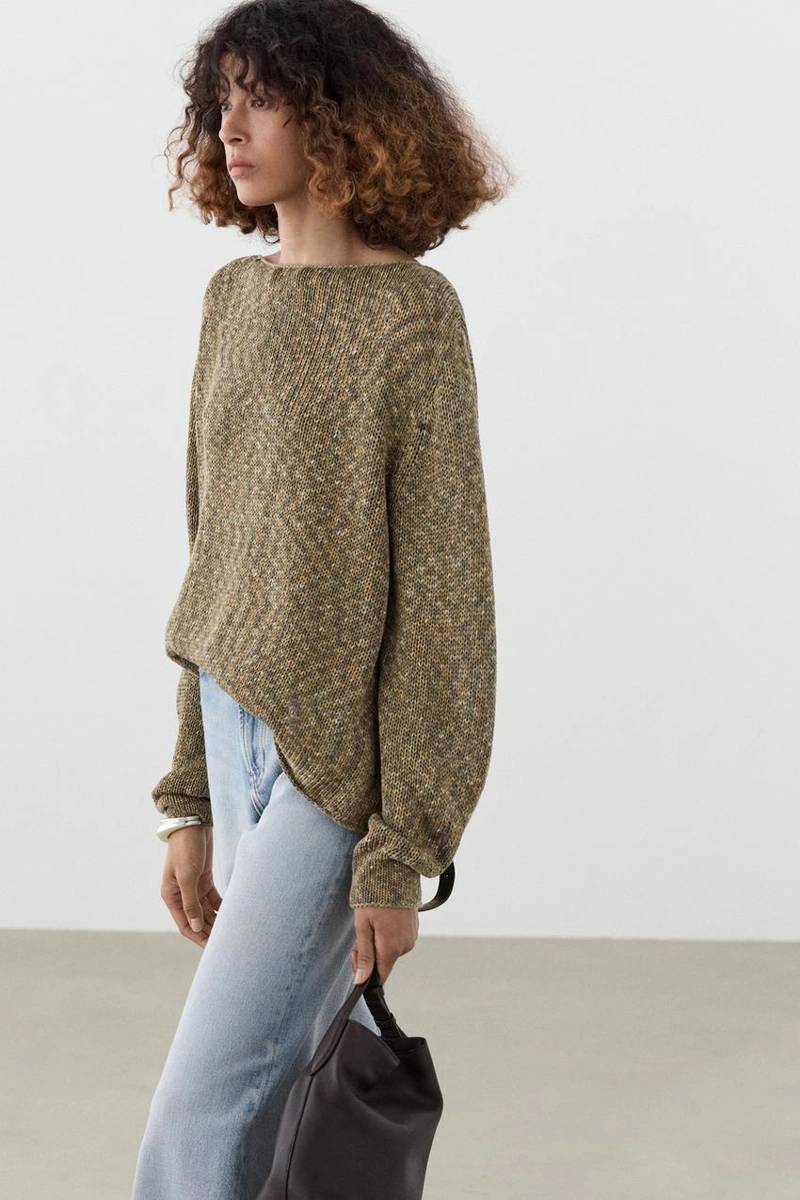 Хлопковый свитер с лодочкой