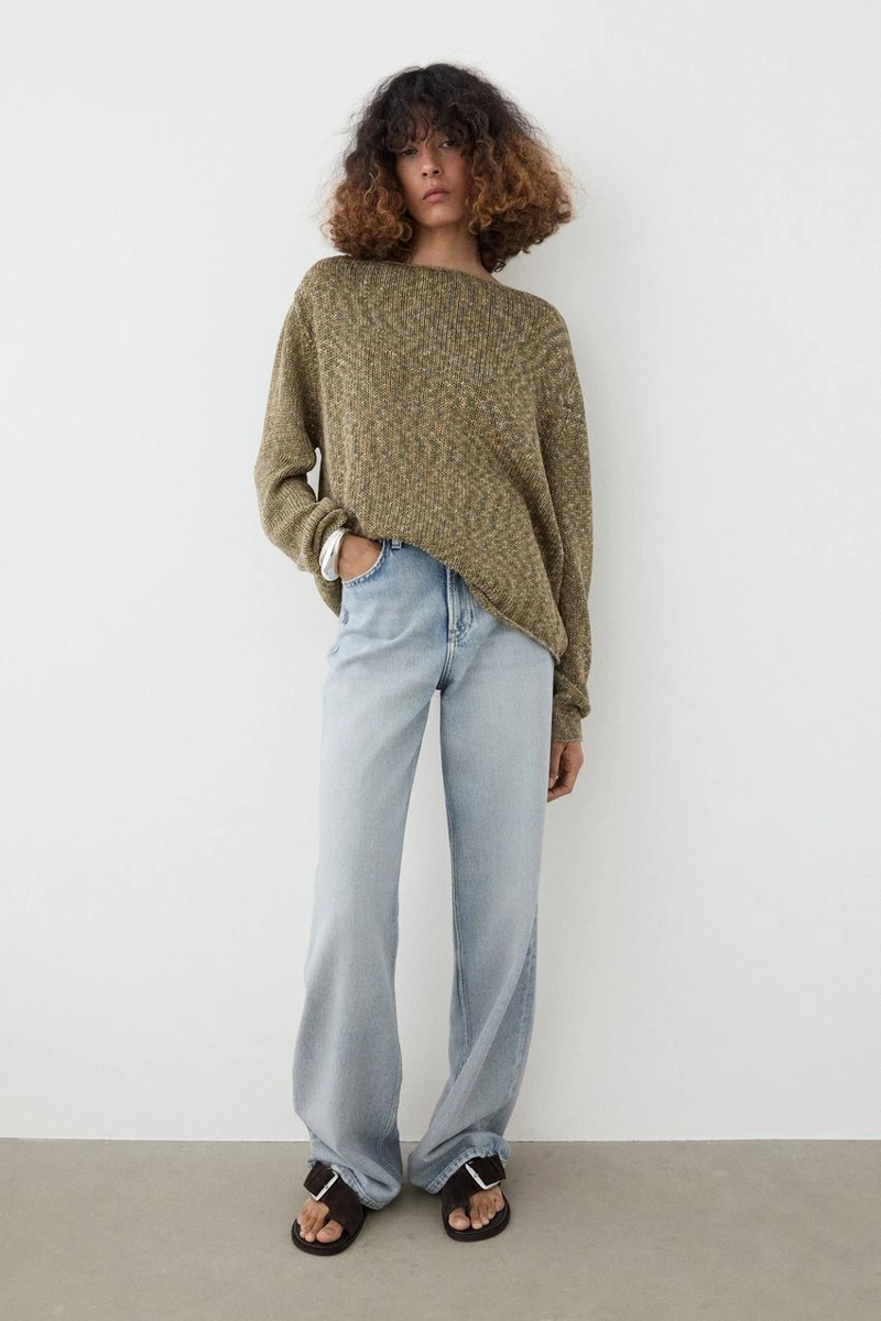 Хлопковый свитер с лодочкой