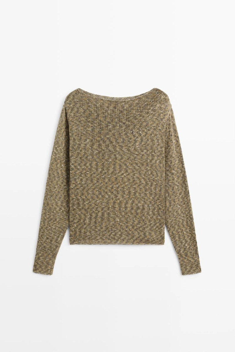 Хлопковый свитер с лодочкой