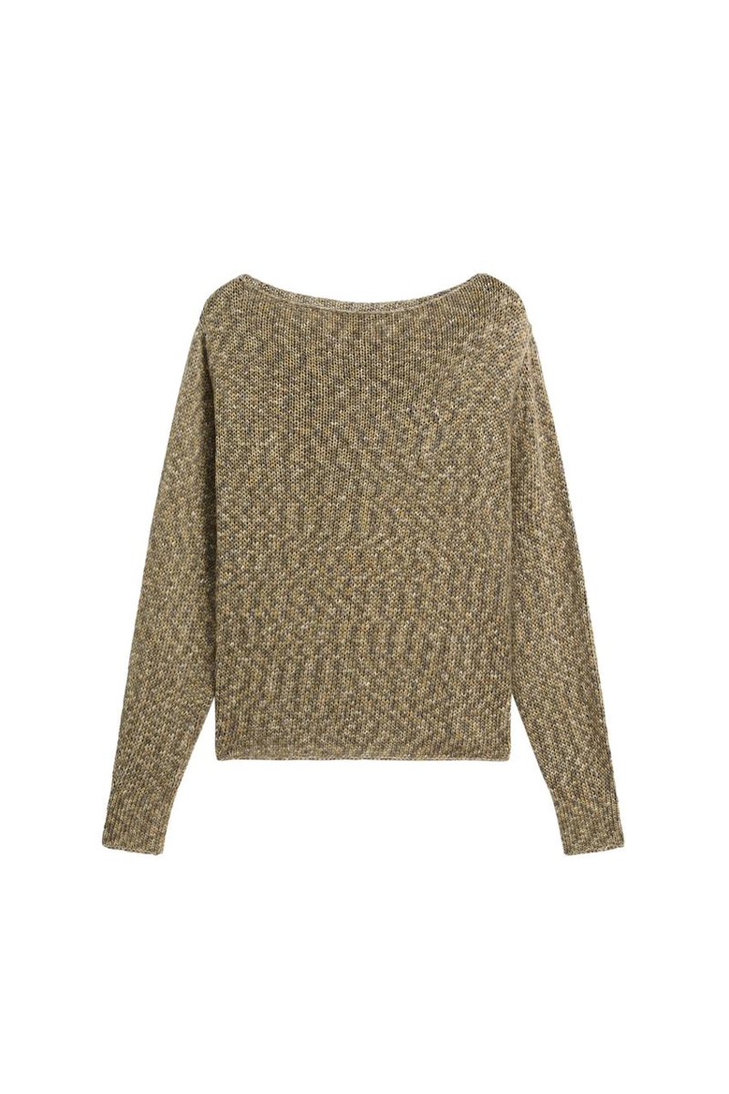 Хлопковый свитер с лодочкой