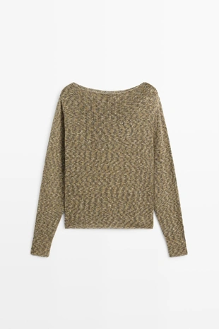 Хлопковый свитер с лодочкой- Заказать в России