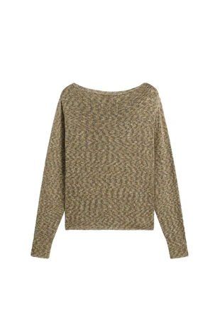 Хлопковый свитер с лодочкой- Заказать в России