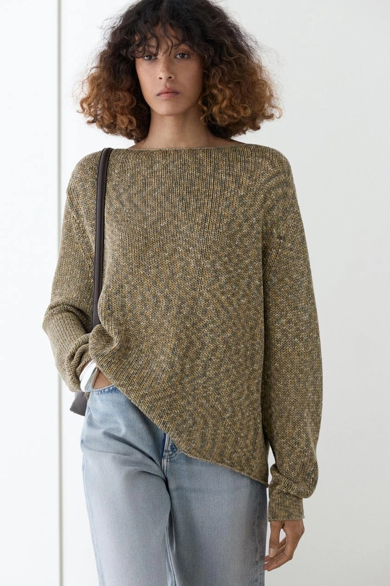 Хлопковый свитер с лодочкой