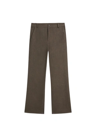 Брюки из льна с укороченным разрезом на молнии- Заказать в России