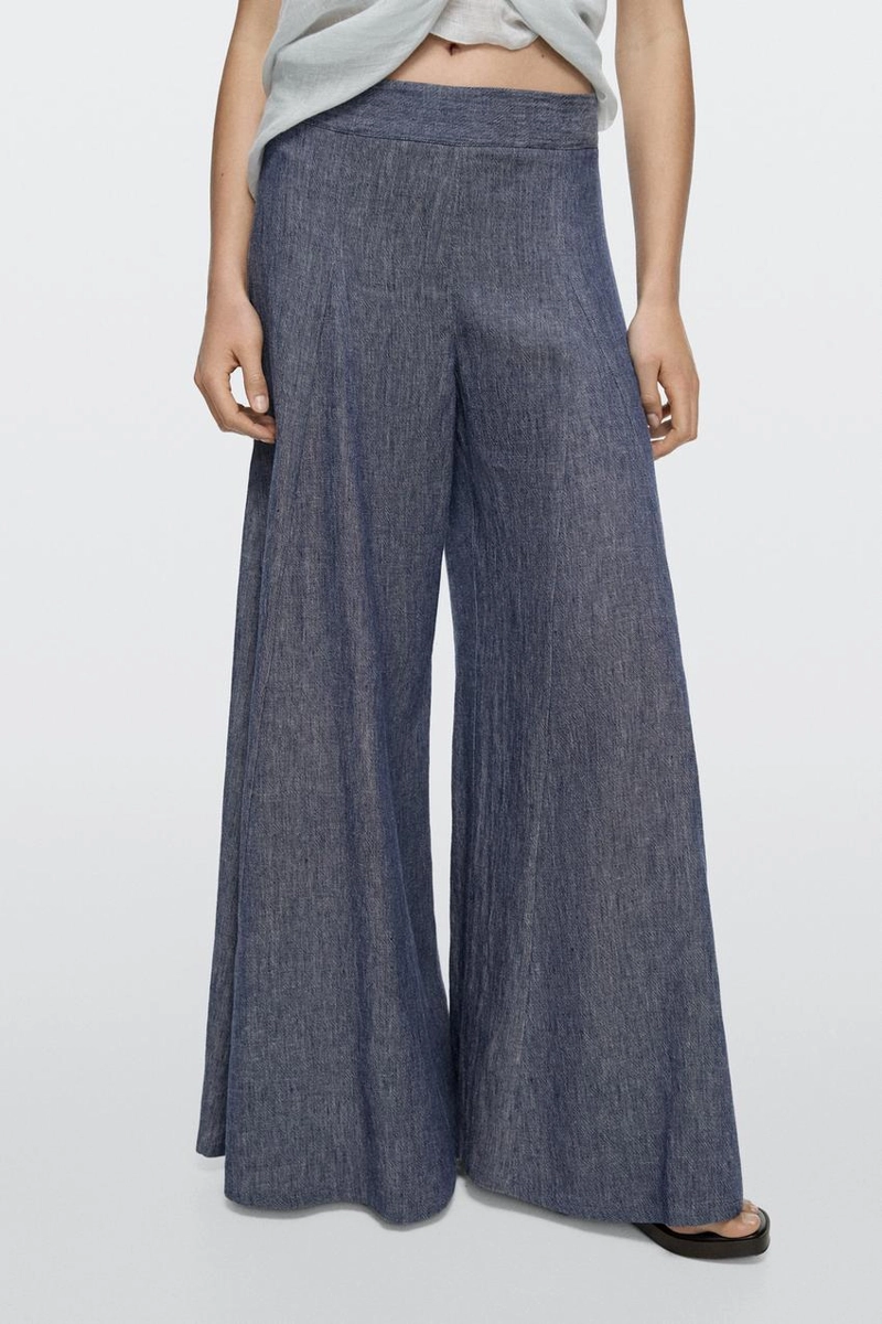 Брюки палаццо с складками