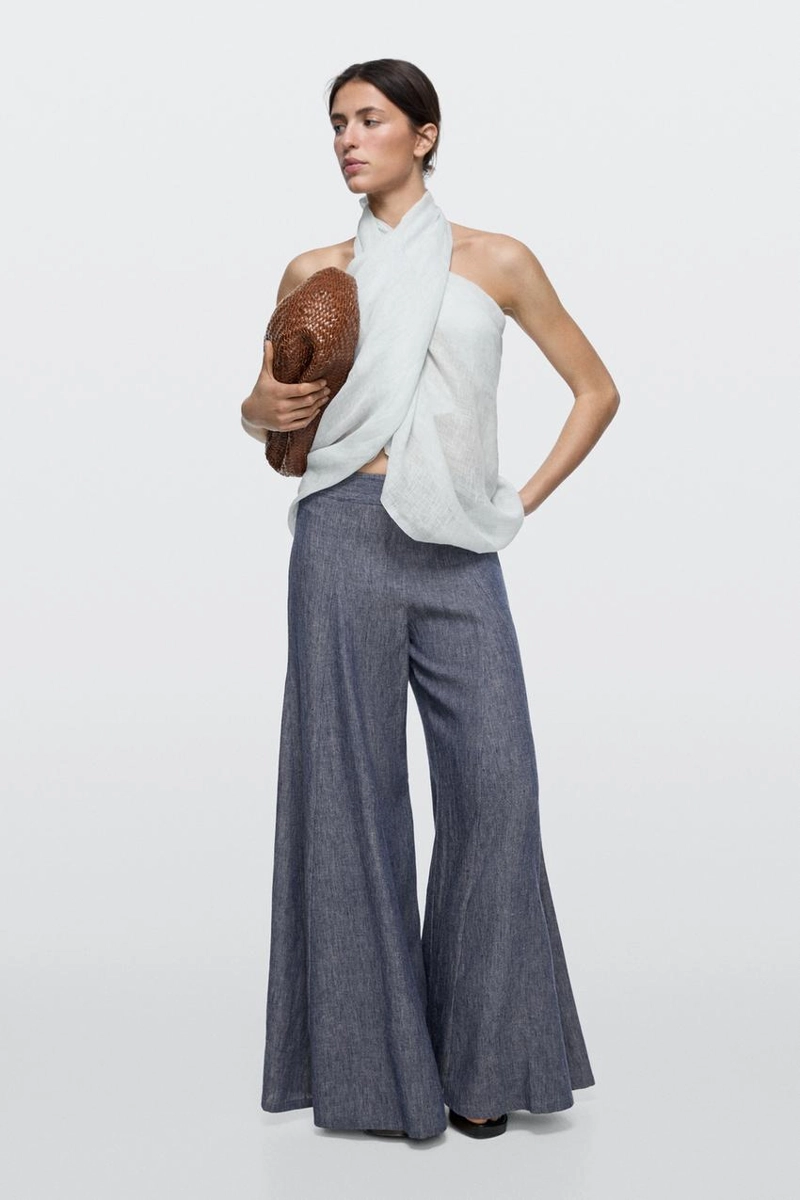 Брюки палаццо с складками