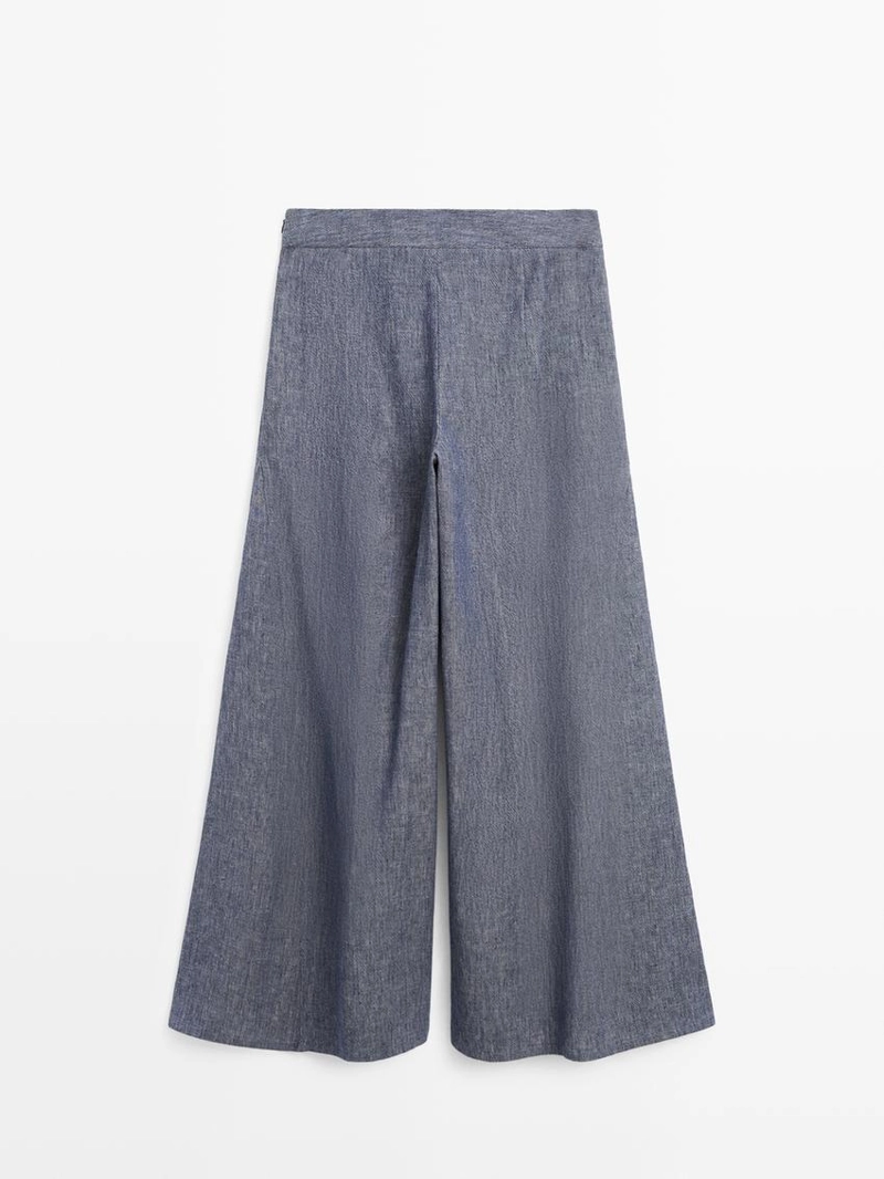 Брюки палаццо с складками