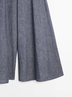 Брюки палаццо с складками- Заказать в России