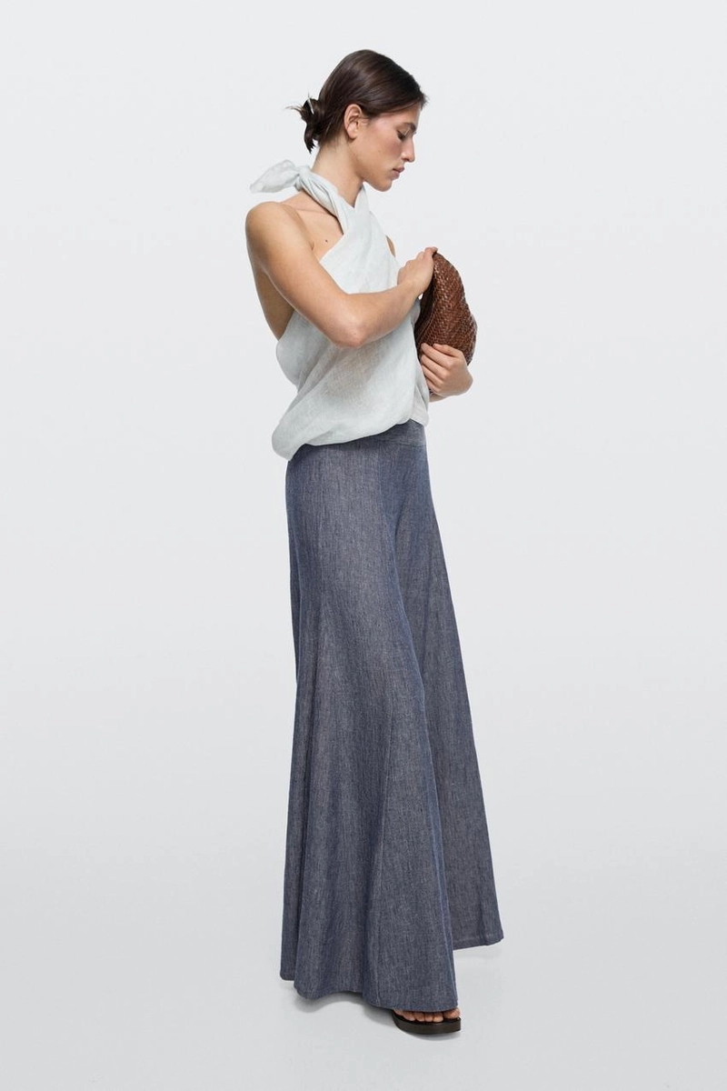 Брюки палаццо с складками