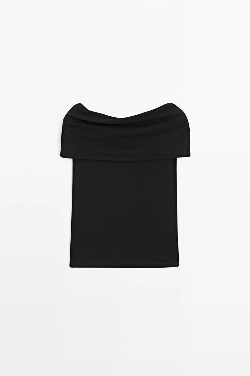 Хлопковый топ с открытыми плечами