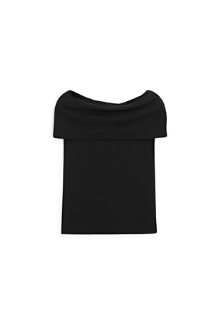 Хлопковый топ с открытыми плечами- Заказать в России