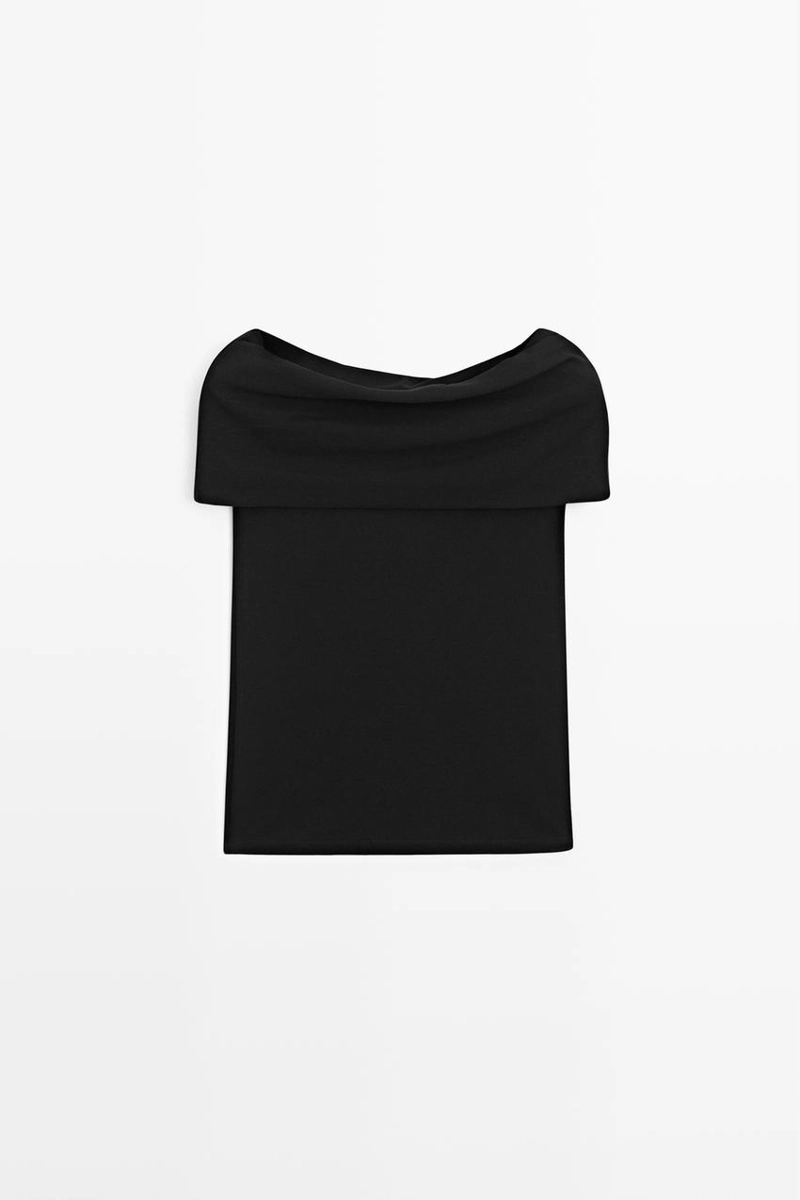 Хлопковый топ с открытыми плечами