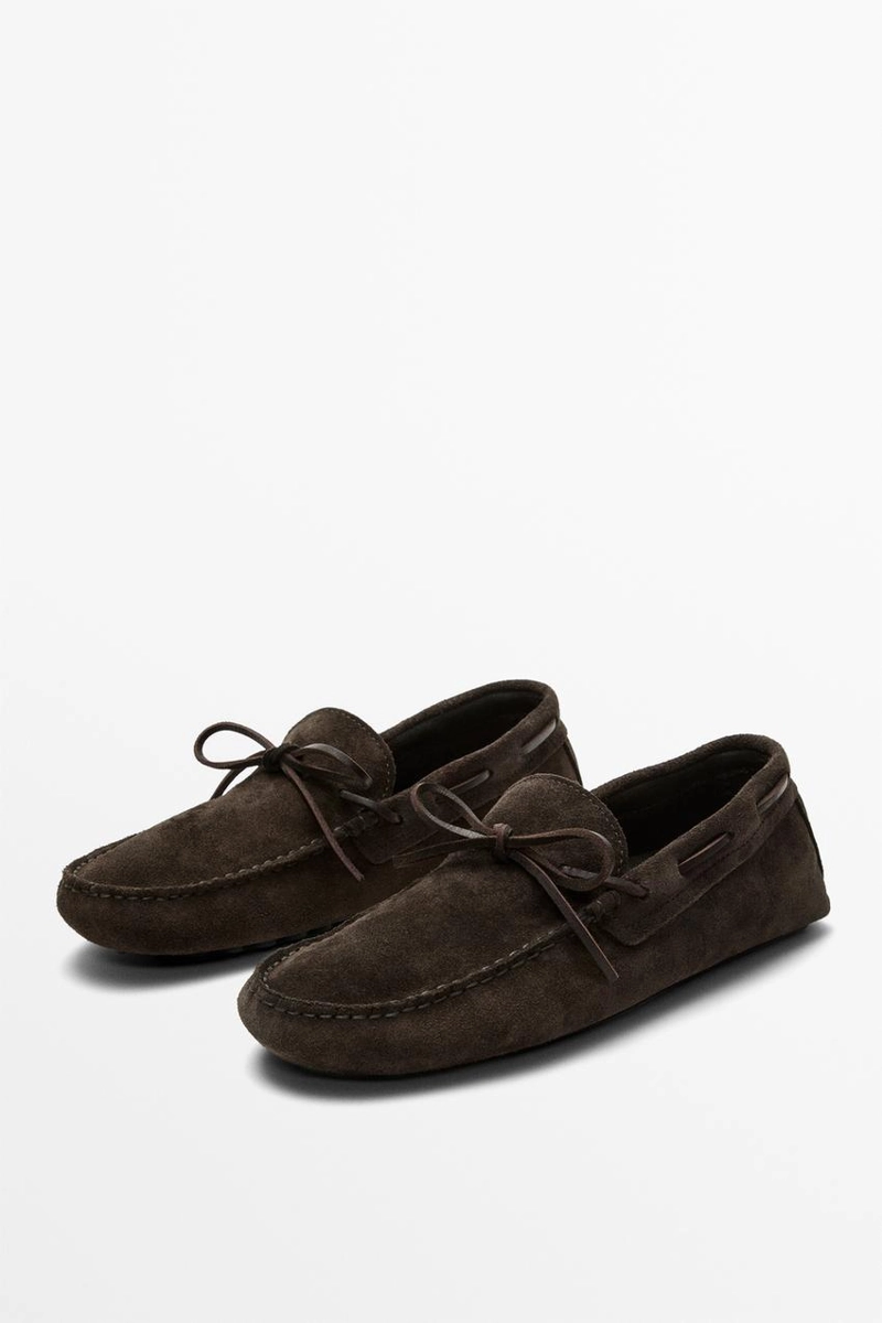 Мокасины на шнуровке из мягкой кожи ziowa