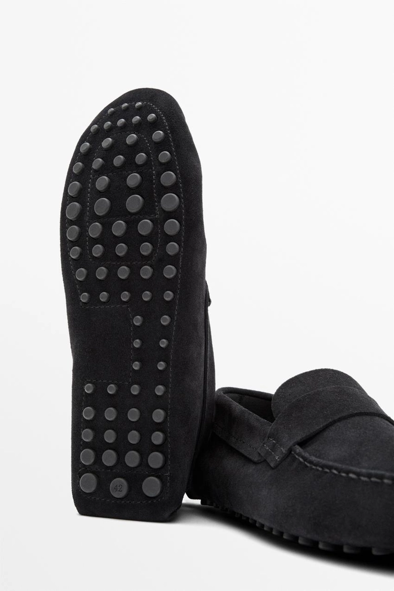 Мягкие мокасины из кожи с маской