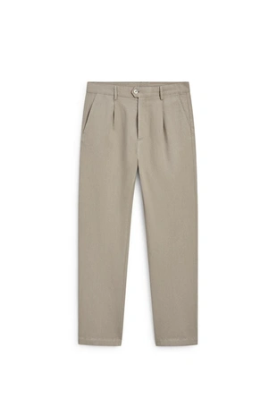 Прямые льняные и хлопковые брюки с линией вытачки- Заказать в России