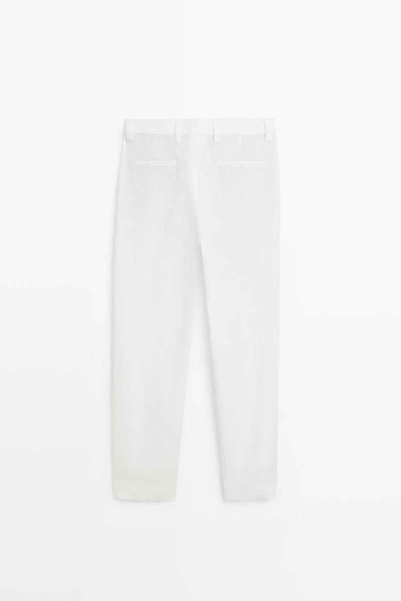 Брюки из 100% льна с защипами