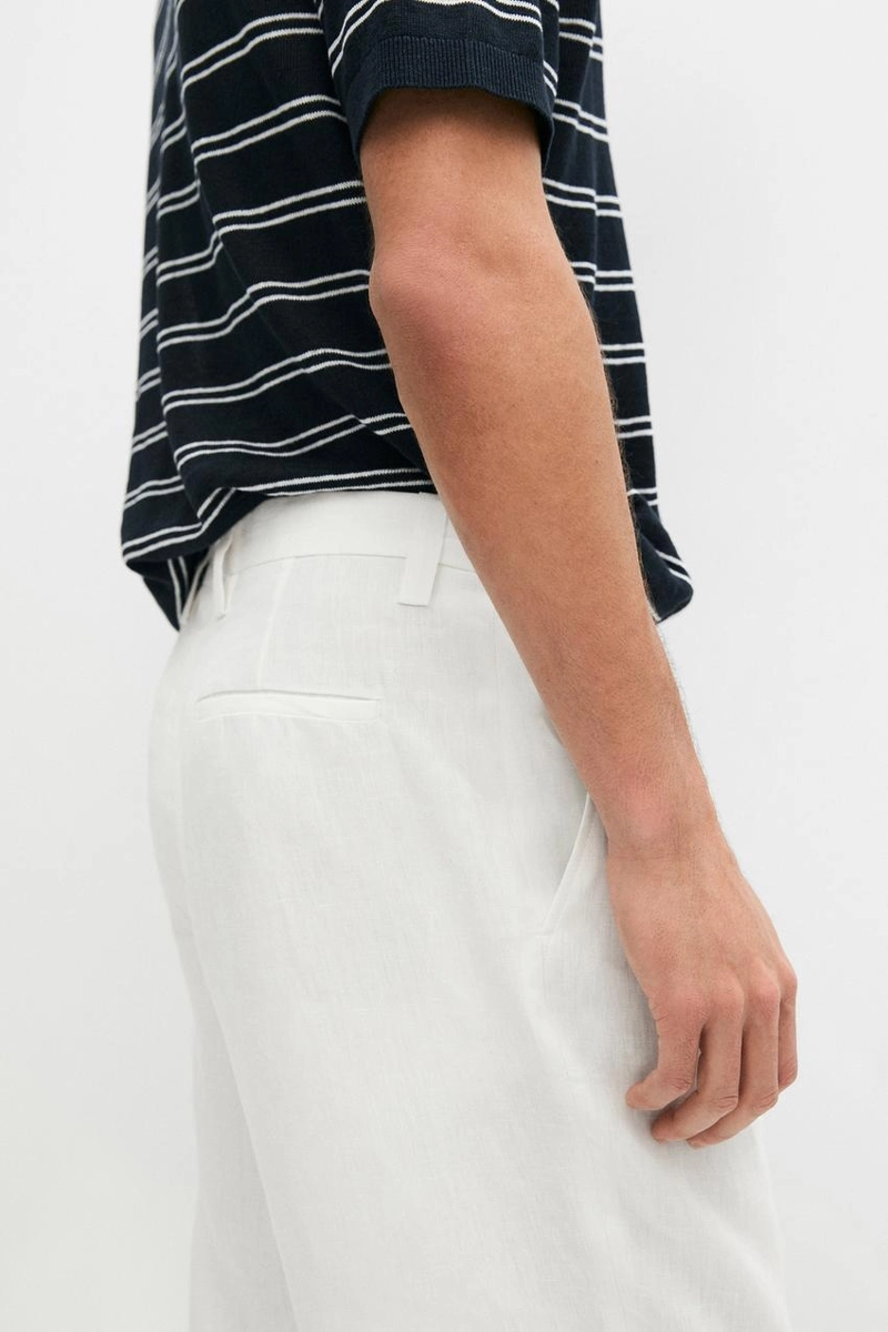 Брюки из 100% льна с защипами