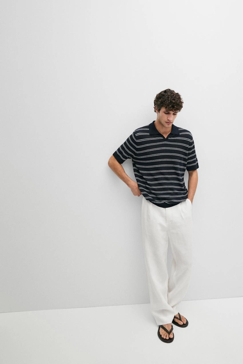 Брюки из 100% льна с защипами