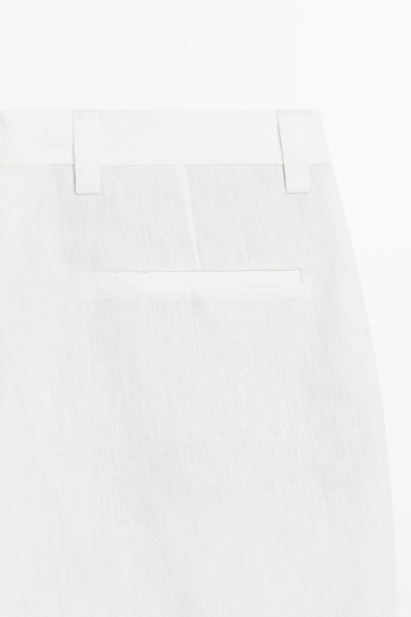 Брюки из 100% льна с защипами
