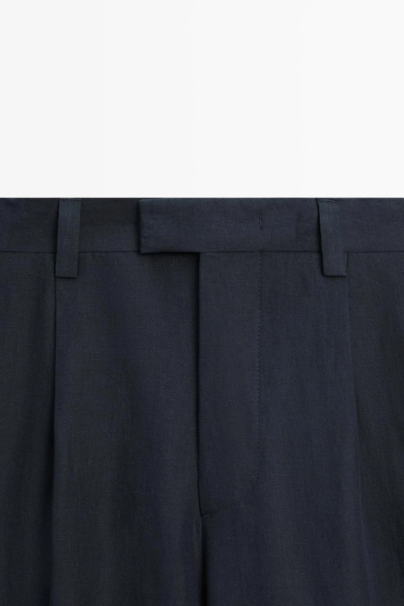 Брюки из 100% льна с вытачками