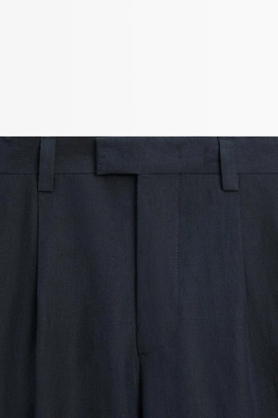 Брюки из 100% льна с вытачками- Заказать в России