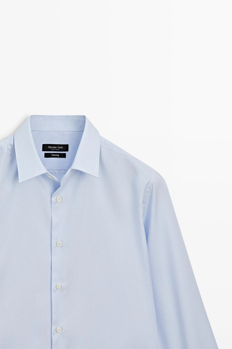 Рубашка slim fit в клетку с тонким рисунком