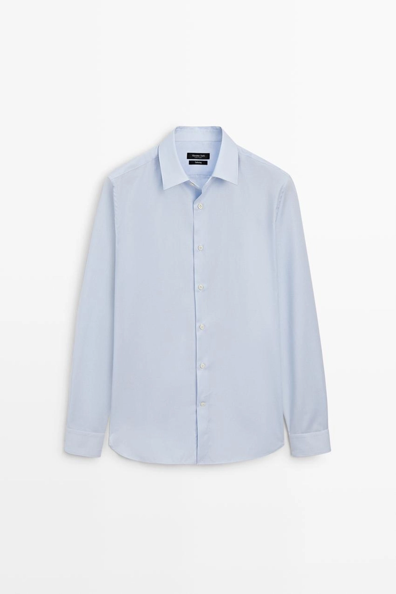 Рубашка slim fit в клетку с тонким рисунком