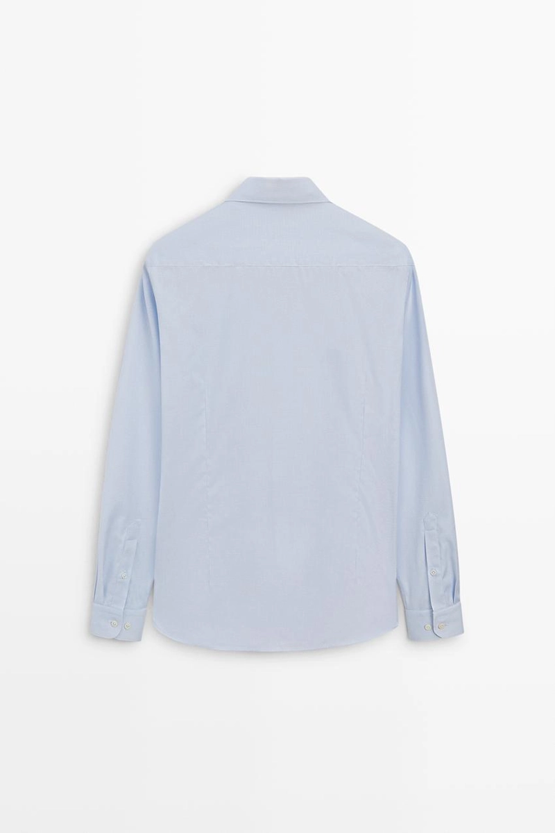 Рубашка slim fit в клетку с тонким рисунком