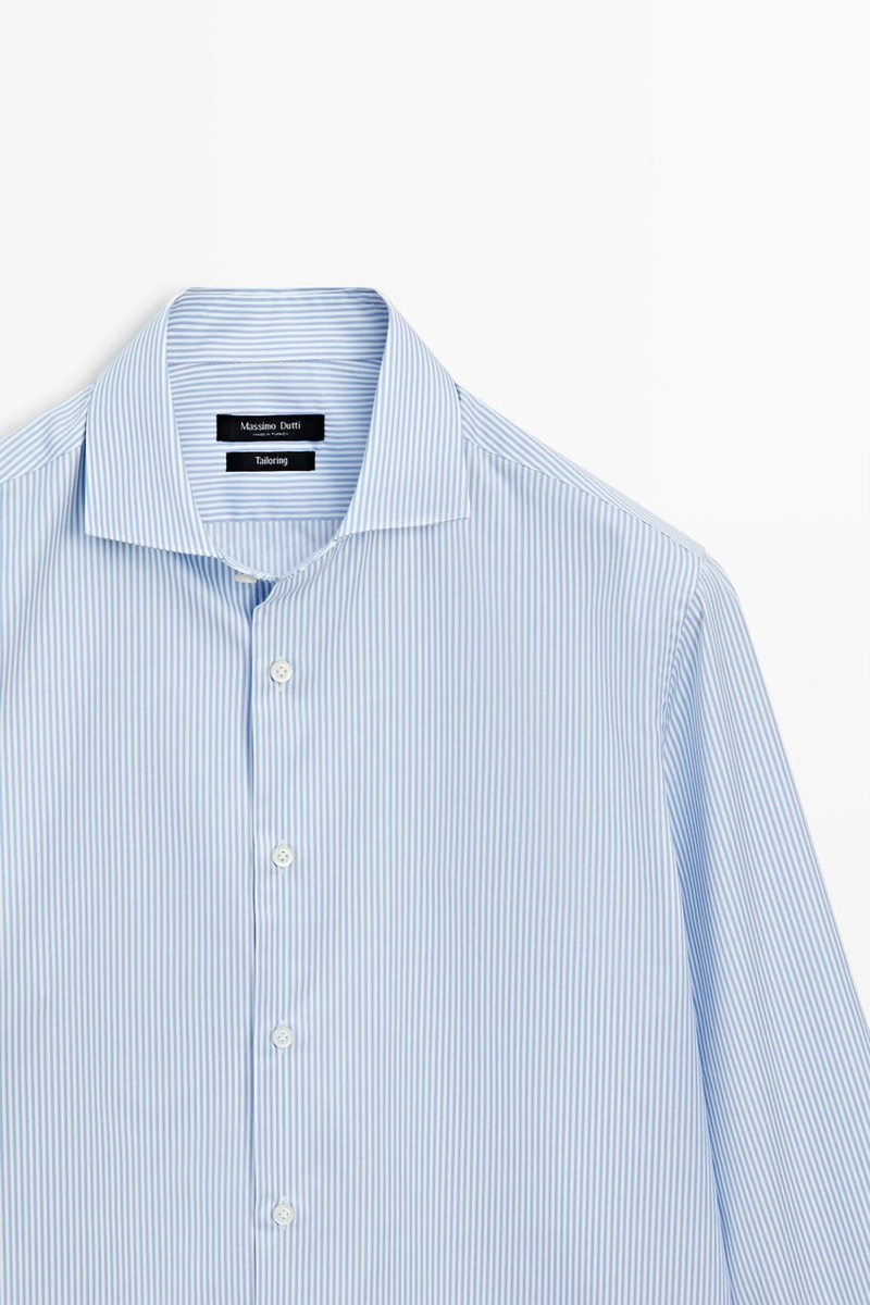 Рубашка slim fit полосатая с зауженным кроем