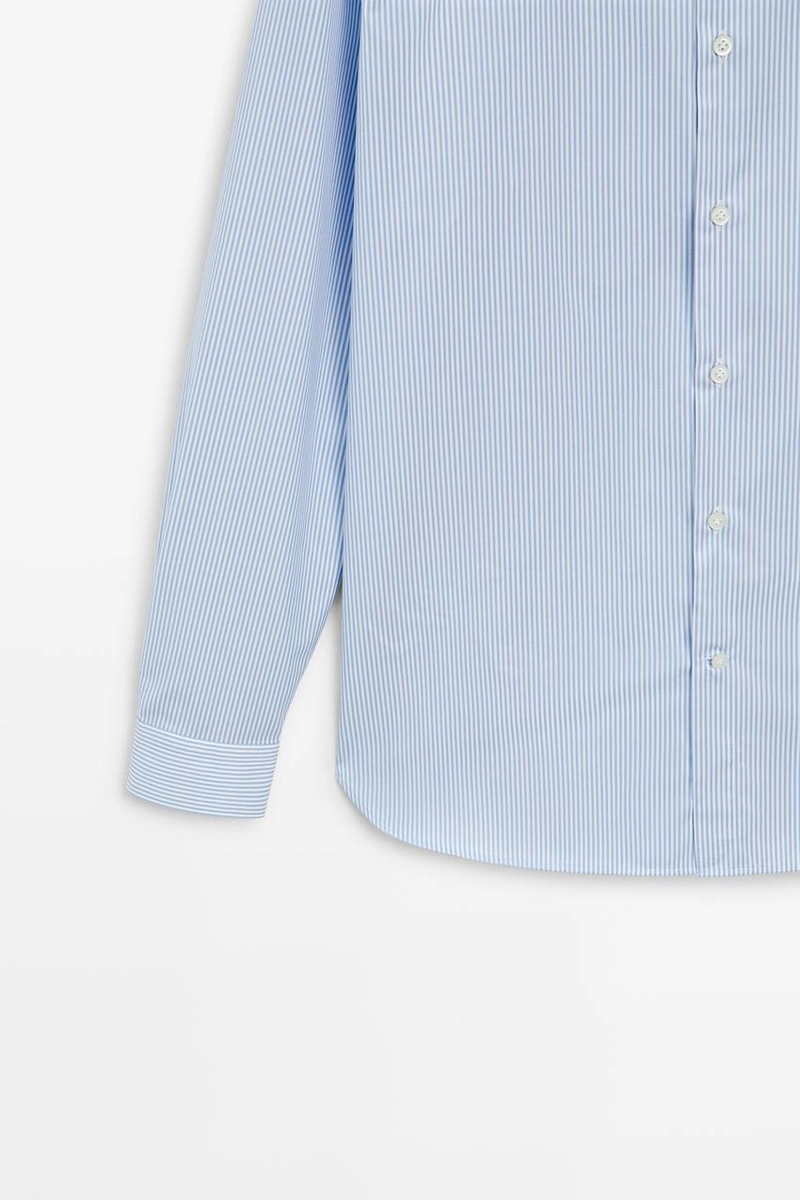 Рубашка slim fit полосатая с зауженным кроем