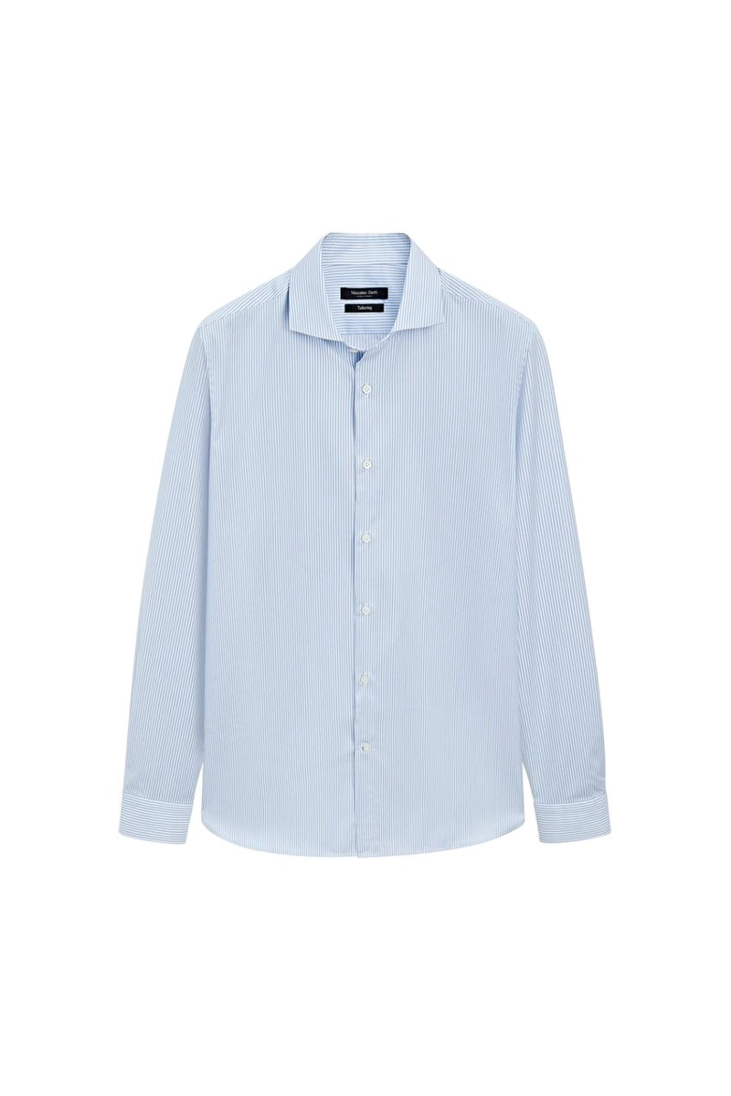 Рубашка slim fit полосатая с зауженным кроем