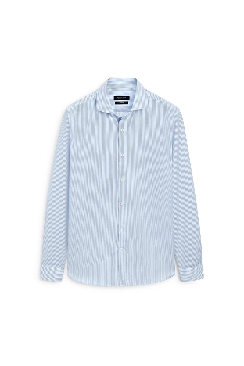 Рубашка slim fit полосатая с зауженным кроем