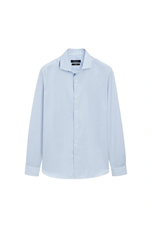 Рубашка slim fit полосатая с зауженным кроем- Заказать в России