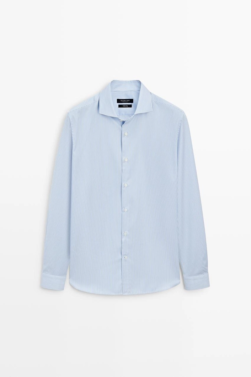 Рубашка slim fit полосатая с зауженным кроем