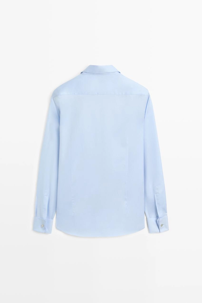 Рубашка slim fit из 100% хлопка с двойными манжетами