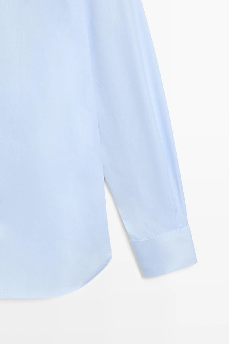 Рубашка slim fit из 100% хлопка с двойными манжетами