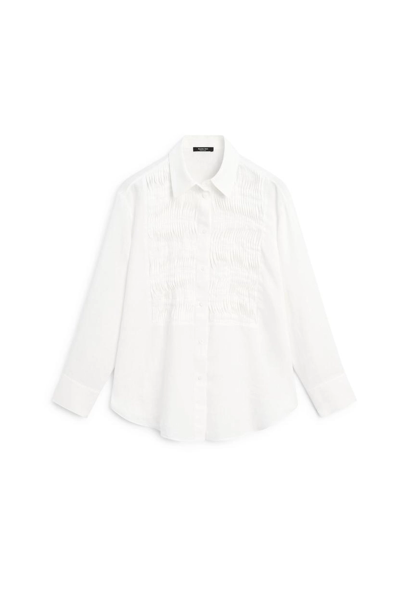 Рубашка из 100% льна с деталями биба