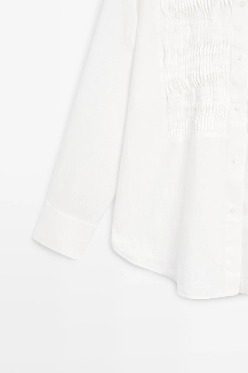 Рубашка из 100% льна с деталями биба