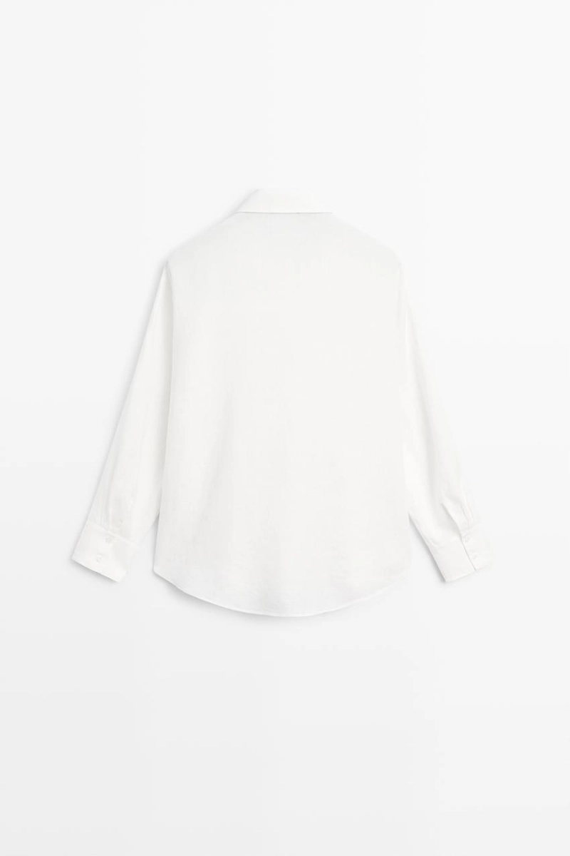 Рубашка из 100% льна с деталями биба